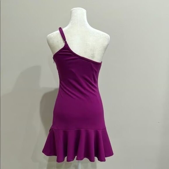Lulus Elegant One-Shoulder Magenta Purple Dress Size XS - Picture 2 of 3